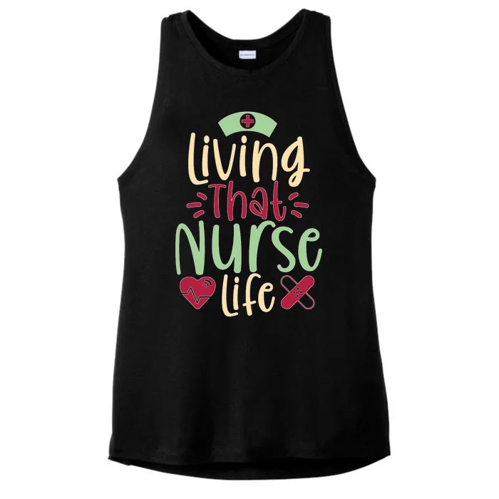 Living That Nurse Life Ladies Tri-Blend Wicking Tank