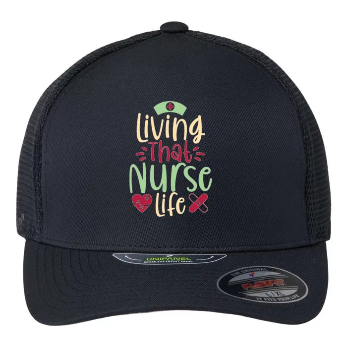 Living That Nurse Life Flexfit Unipanel Trucker Cap