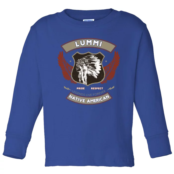 Lummi Tribe Native American Indian Pride Respect Retro Gift Toddler Long Sleeve Shirt