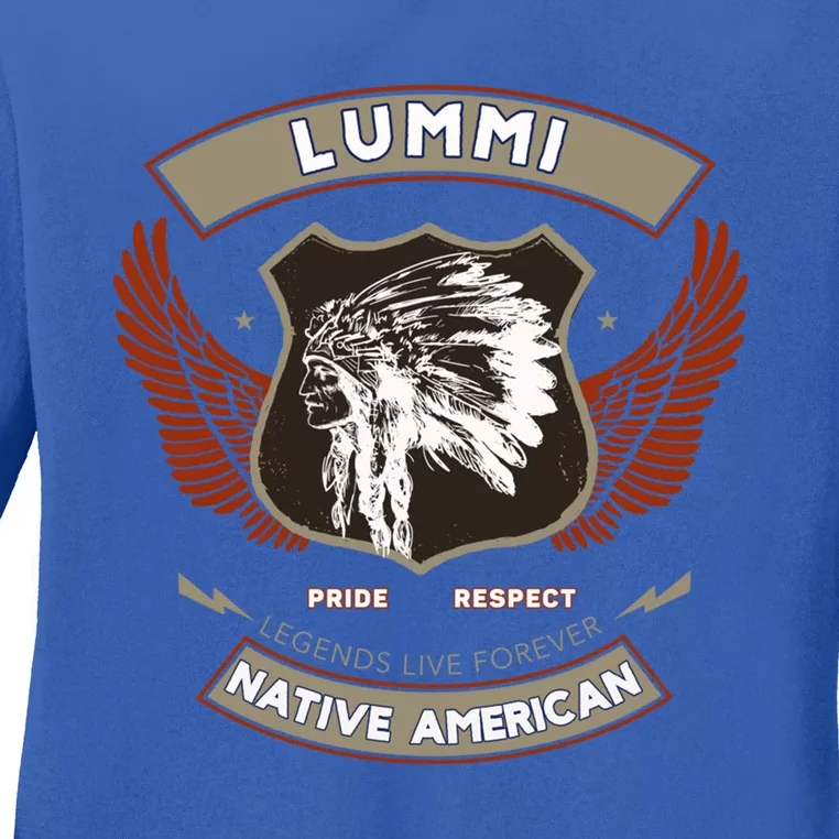 Lummi Tribe Native American Indian Pride Respect Retro Gift Ladies Long Sleeve Shirt