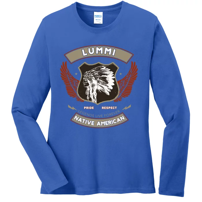 Lummi Tribe Native American Indian Pride Respect Retro Gift Ladies Long Sleeve Shirt