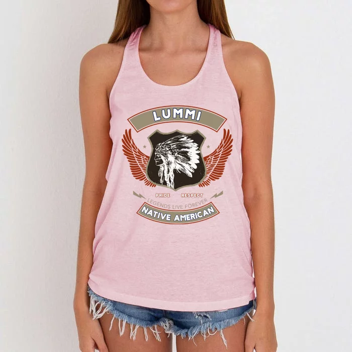 Lummi Tribe Native American Indian Pride Respect Retro Gift Women's Knotted Racerback Tank