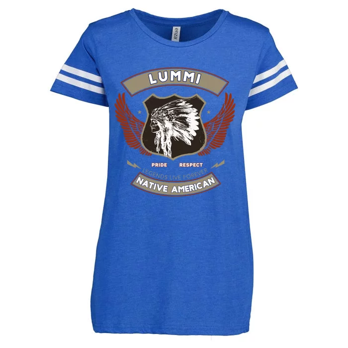 Lummi Tribe Native American Indian Pride Respect Retro Gift Enza Ladies Jersey Football T-Shirt