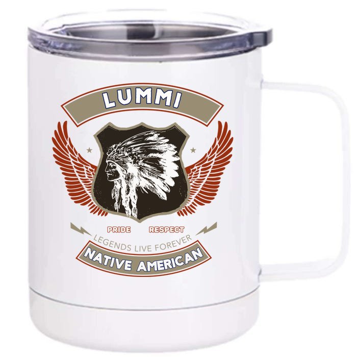 Lummi Tribe Native American Indian Pride Respect Retro Gift Front & Back 12oz Stainless Steel Tumbler Cup