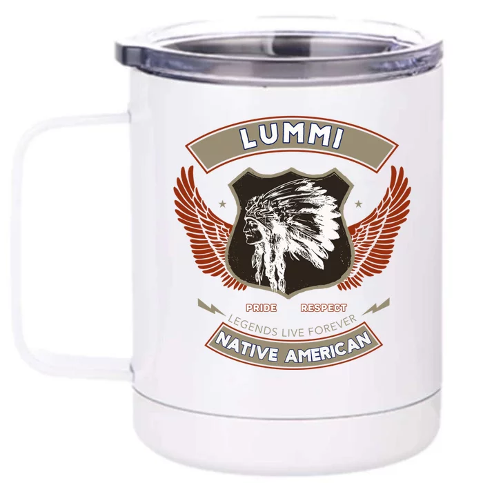 Lummi Tribe Native American Indian Pride Respect Retro Gift Front & Back 12oz Stainless Steel Tumbler Cup