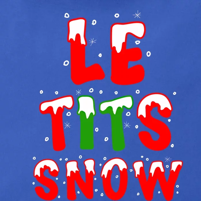 Le Tits Now Let It Snow Funny Christmas Gift Zip Tote Bag