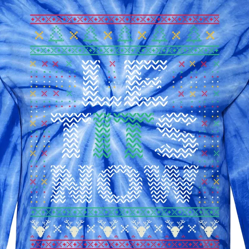 Le Tits Now Christmas Let It Snow Ugly Sweater Funny Party Funny Gift Tie-Dye Long Sleeve Shirt