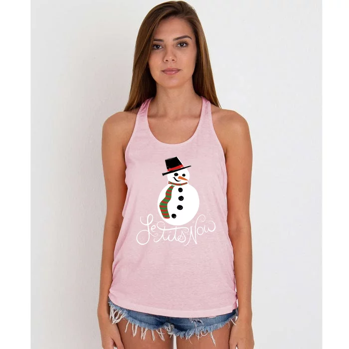 Le Tits Now Let It Snow Gift Women's Knotted Racerback Tank