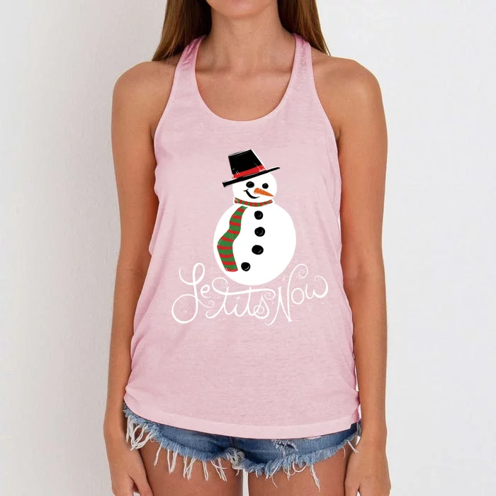 Le Tits Now Let It Snow Gift Women's Knotted Racerback Tank