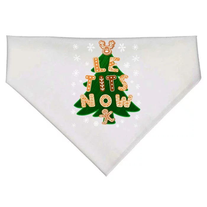 Le Tits Now Gift Let It Snow Gift Irony Christmas Gift USA-Made Doggie Bandana