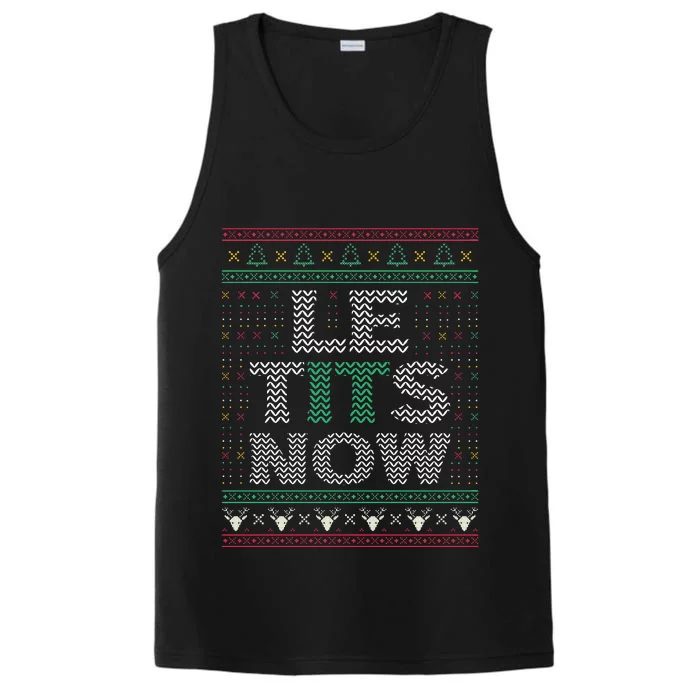 Le Tits Now Christmas Let It Snow Ugly Sweater Funny Party Performance Tank