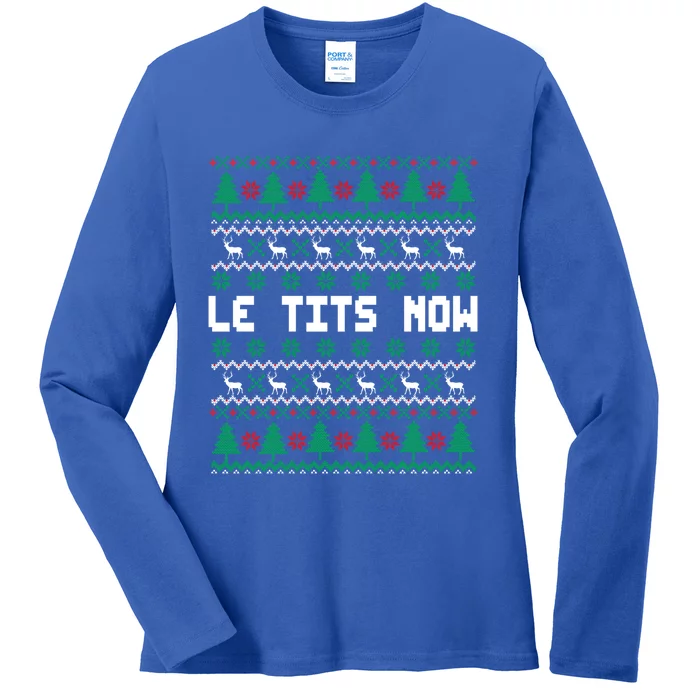 Le Tits Now Ugly Christmas Sweater Let It Snow Gift Ladies Long Sleeve Shirt