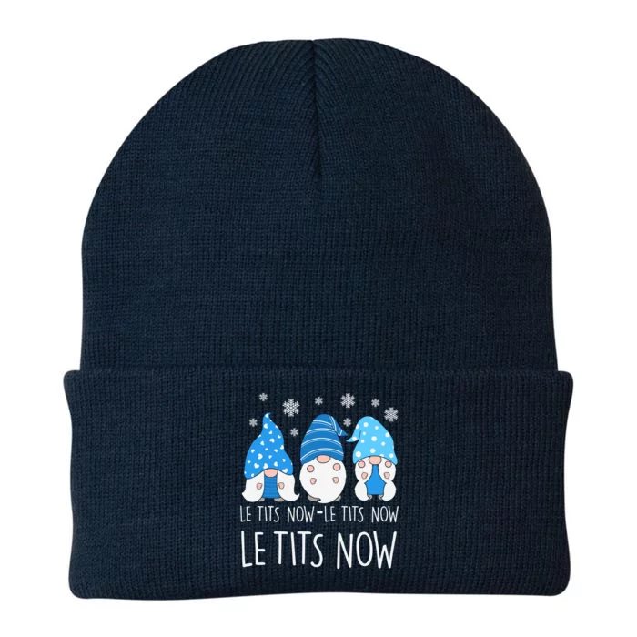 Le Tits Now Christmas Let It Snow Ugly Sweater Funny Party Knit Cap Winter Beanie