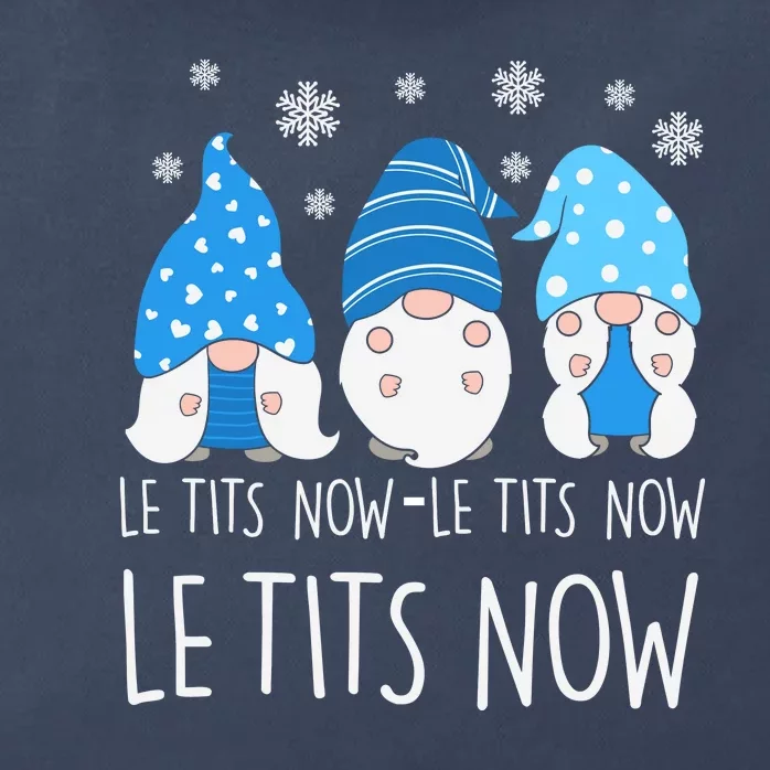 Le Tits Now Christmas Let It Snow Ugly Sweater Funny Party Zip Tote Bag