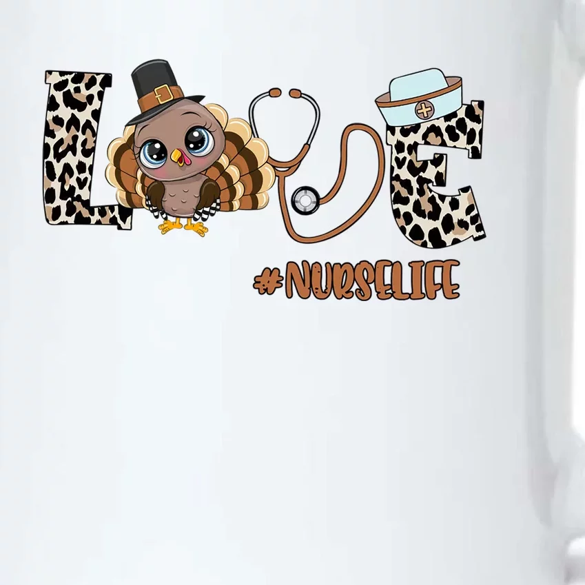 Love Turkey Nurse Life Leopard Nursing Thanksgiving Gift Black Color Changing Mug