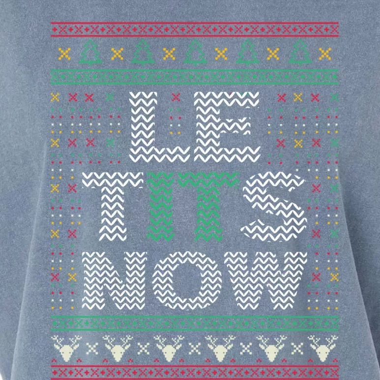 Le Tits Now Christmas Let It Snow Ugly Sweater Funny Party Great Gift Garment-Dyed Women's Muscle Tee