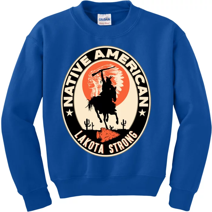 Lakota Tribe Native American Indian Pride Strong Retro Cool Gift Kids Sweatshirt