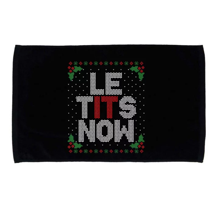 Le Tits Now Funny Christmas Let It Snow Adult Ugly Christmas Microfiber Hand Towel