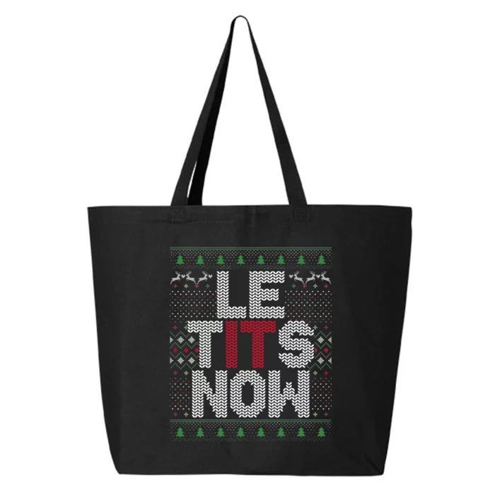 Le Tits Now Christmas Let It Snow Ugly Christmas 25L Jumbo Tote