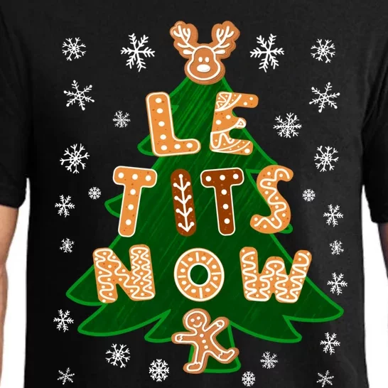 Le Tits Now Let It Snow Humor Christmas Funny Gift Pajama Set