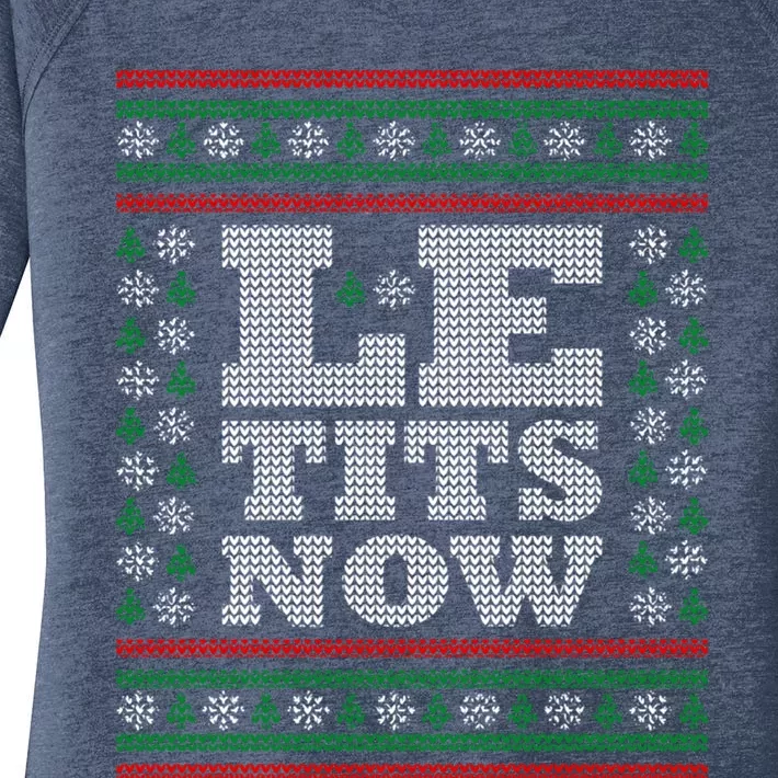 Le Tits Now Ugly Christmas Let It Snow Great Gift Women's Perfect Tri Tunic Long Sleeve Shirt