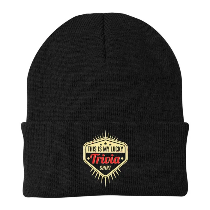 Lucky Trivia Outfit Pub Quiz Game Trivia Night Knit Cap Winter Beanie