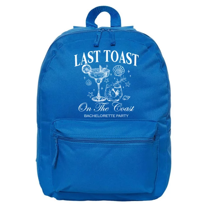 Last Toast On The Coast Bachelorette Party Beach Bridal 16 in Basic Backpack