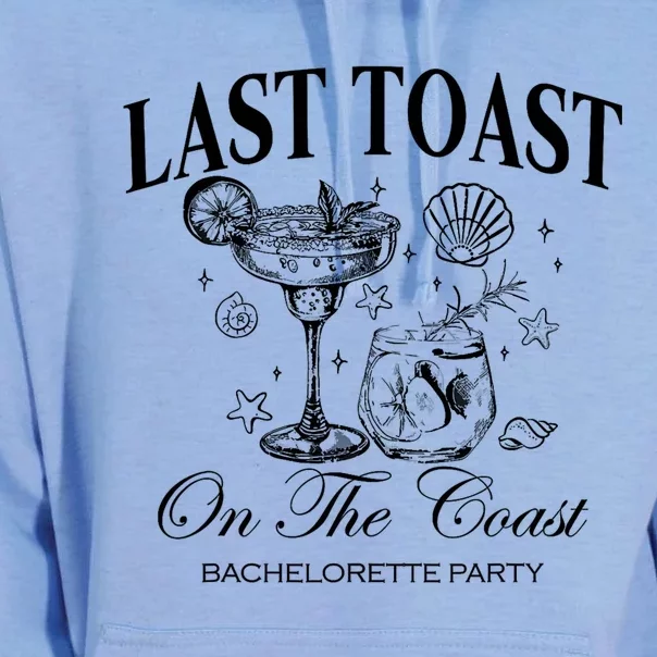 Last Toast On The Coast Bachelorette Party Beach Bridal Unisex Surf Hoodie