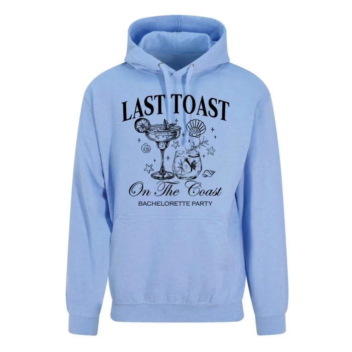 Last Toast On The Coast Bachelorette Party Beach Bridal Unisex Surf Hoodie