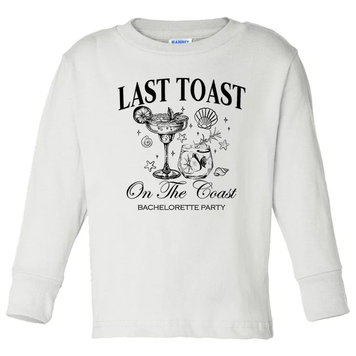 Last Toast On The Coast Bachelorette Party Beach Bridal Toddler Long Sleeve Shirt