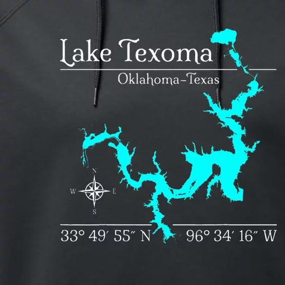 Lake Texoma Oklahoma Texas Performance Fleece Hoodie