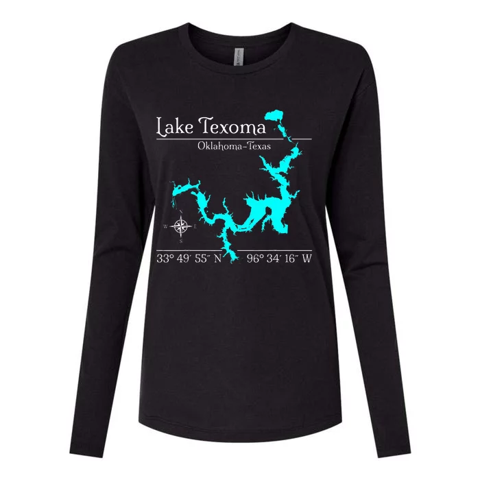 Lake Texoma Oklahoma Texas Womens Cotton Relaxed Long Sleeve T-Shirt