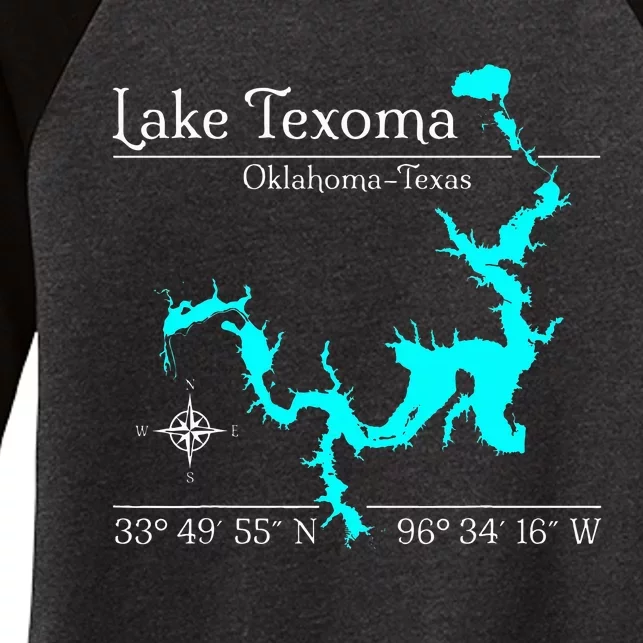 Lake Texoma Oklahoma Texas Women's Tri-Blend 3/4-Sleeve Raglan Shirt