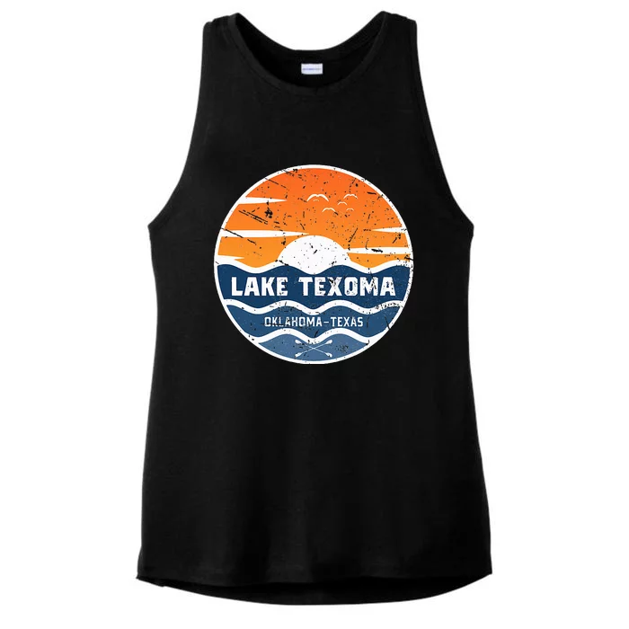 Lake Texoma Oklahoma Texas Lake Texoma Ladies Tri-Blend Wicking Tank