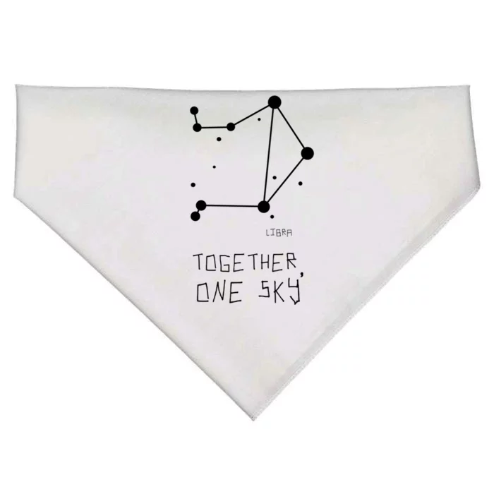 Libra Together One Sky Constellation Funny Gift USA-Made Doggie Bandana