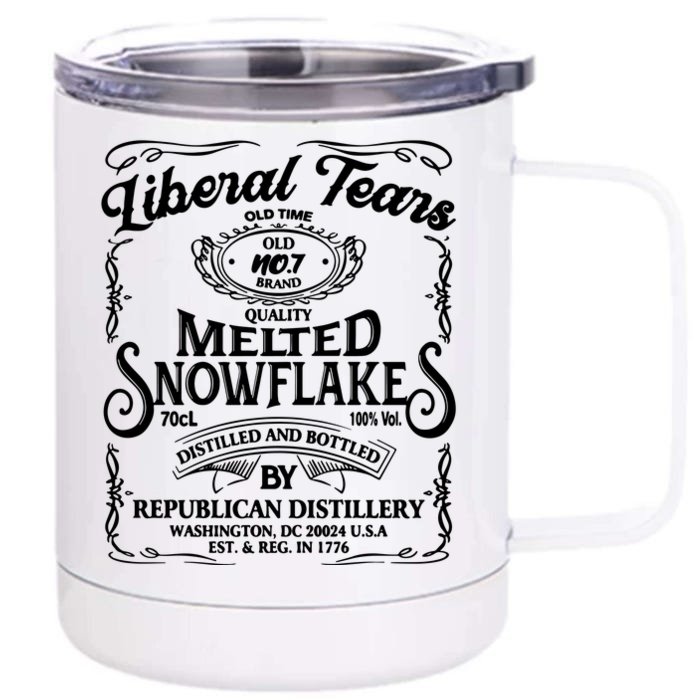 Liberal Tears Old Time Melted Snowflake Mashup Front & Back 12oz Stainless Steel Tumbler Cup