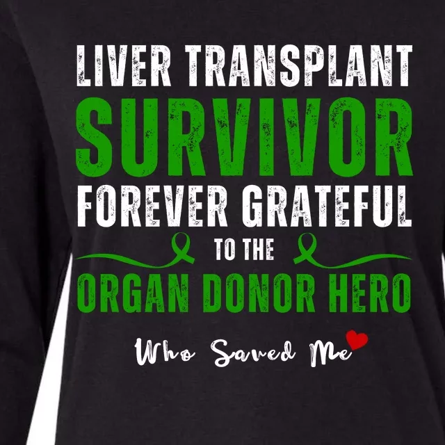 Liver Transplant Organ Recipient Survivor Womens Cotton Relaxed Long Sleeve T-Shirt