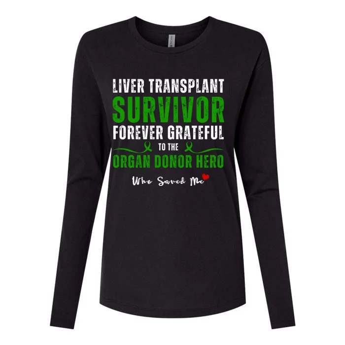 Liver Transplant Organ Recipient Survivor Womens Cotton Relaxed Long Sleeve T-Shirt