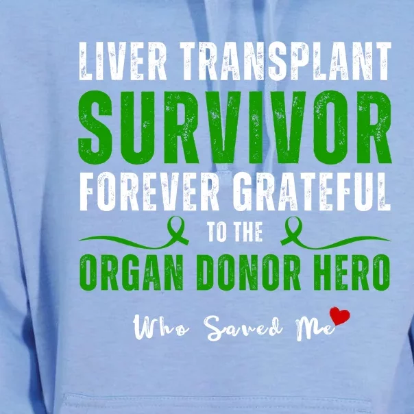 Liver Transplant Organ Recipient Survivor Unisex Surf Hoodie