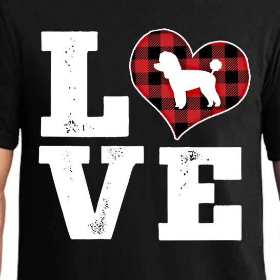 Love Toy Poodle Dog Lover Funny Gift Buffalo Plaid Valentines Day Gift Pajama Set