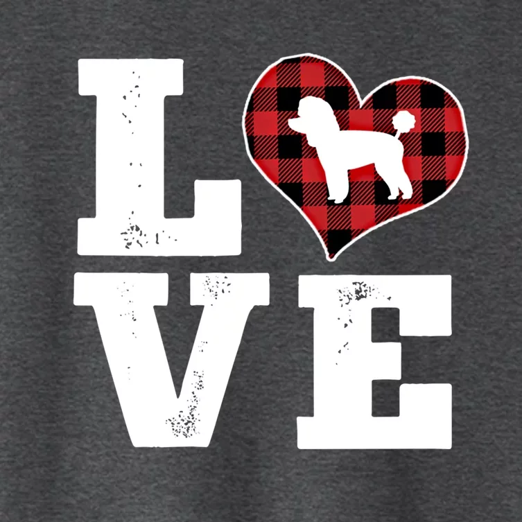 Love Toy Poodle Dog Lover Funny Gift Buffalo Plaid Valentines Day Gift Women's Crop Top Tee