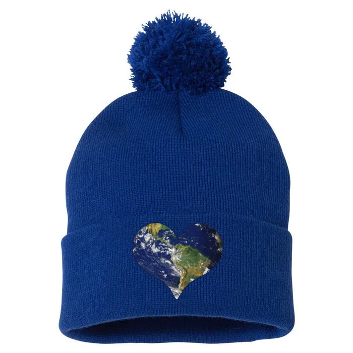 Love The Planet Earth Day Gift Pom Pom 12in Knit Beanie