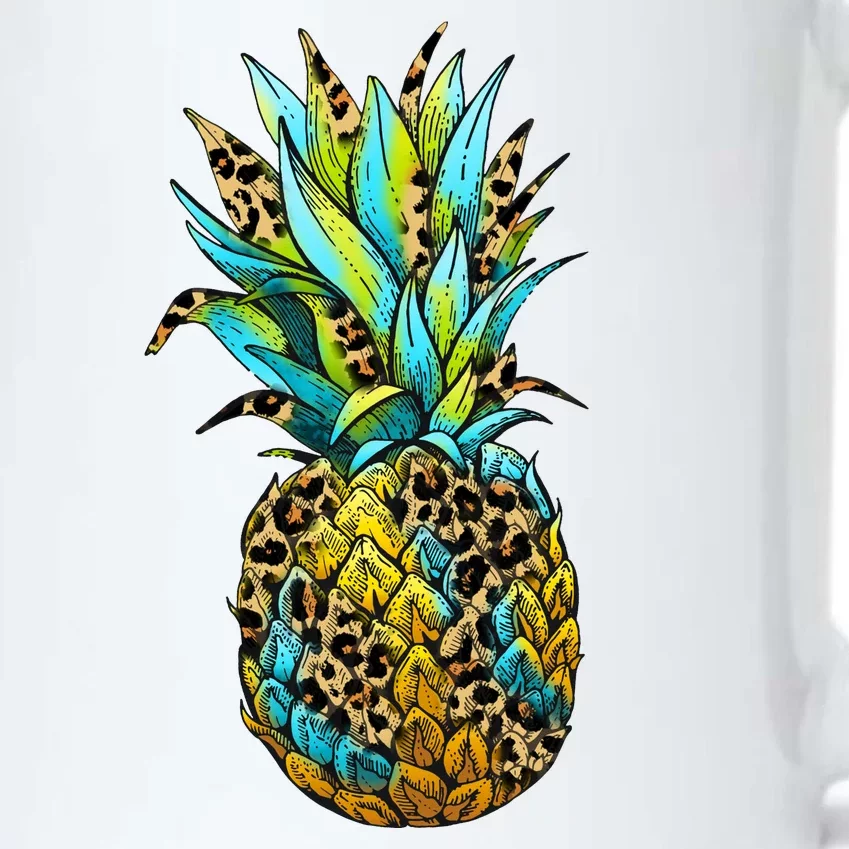 Leopard Tropical Pineapple Black Color Changing Mug