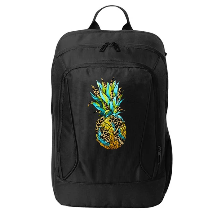 Leopard Tropical Pineapple City Backpack