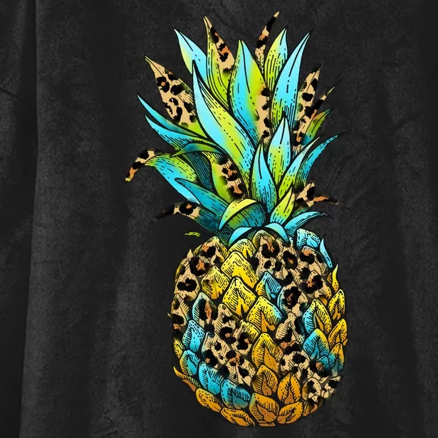 Leopard Tropical Pineapple Hooded Wearable Blanket