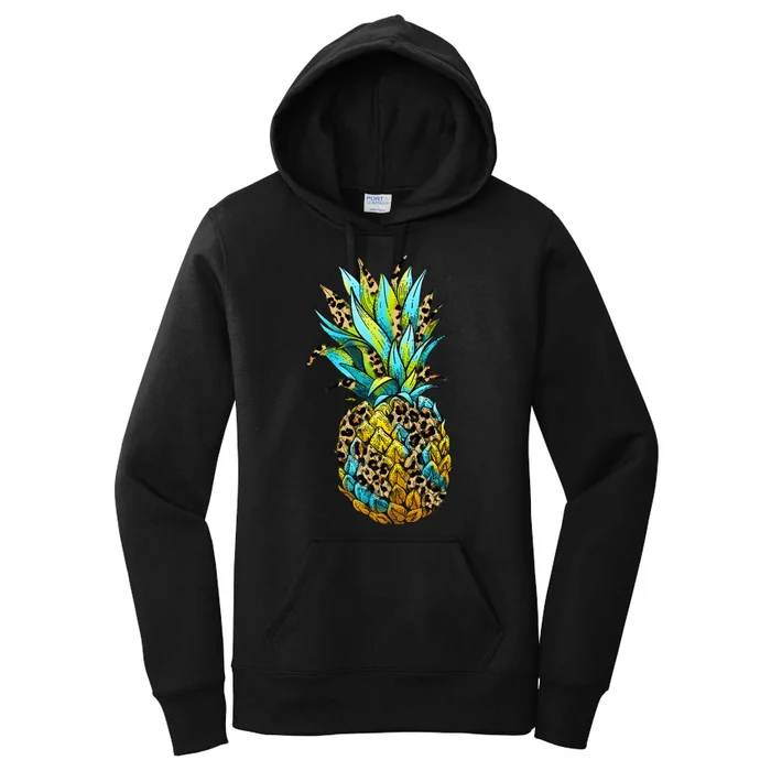 Leopard Tropical Pineapple Women's Pullover Hoodie