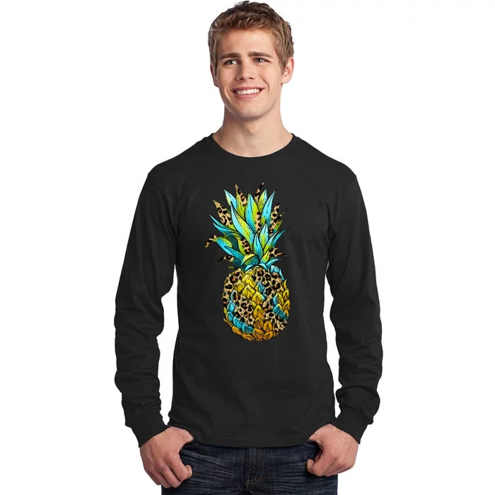 Leopard Tropical Pineapple Tall Long Sleeve T-Shirt