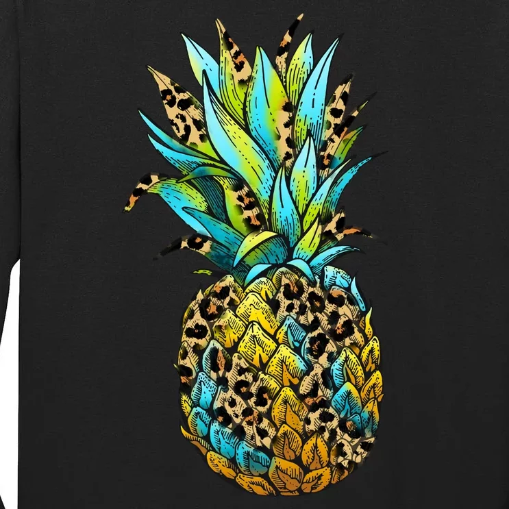 Leopard Tropical Pineapple Tall Long Sleeve T-Shirt