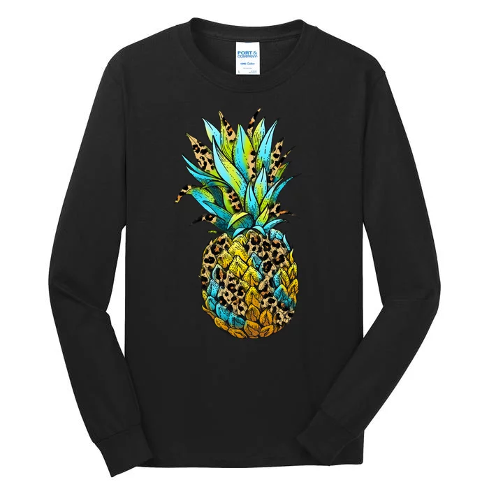 Leopard Tropical Pineapple Tall Long Sleeve T-Shirt