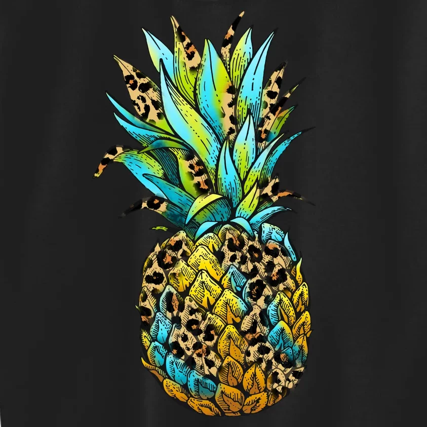 Leopard Tropical Pineapple Kids Sweatshirt